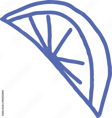 Lemon Fruit Outline Vector Cute Hand Drawn Style