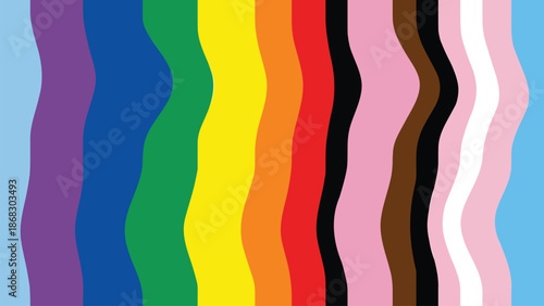 A vibrant and colorful wavy pattern featuring various shades representing diversity and creativity in design