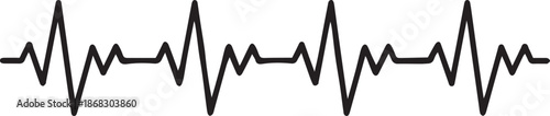 Heart Rhythm Icon. Electrocardiogram, ECG - EKG signal, Heart Beat pulse line concept design element. Heartbeat line, pulse, cardiogram, medical health care, heart rhythm, red outline vector.