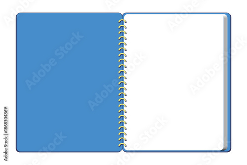 表紙が開かれたノートのポップでかわいいイラスト