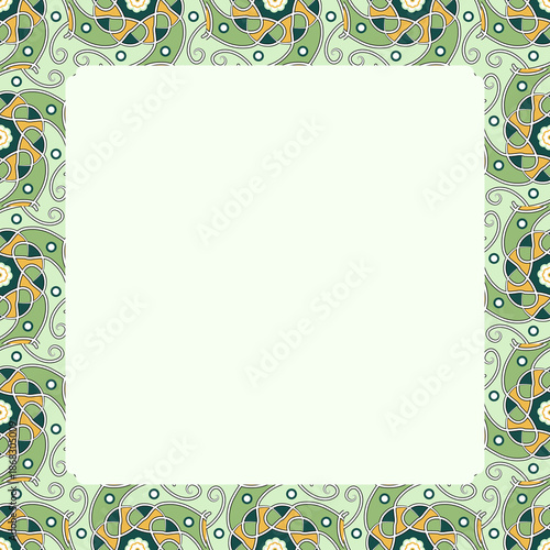 Elegant Ornamental Frame with Geometric and Floral Motifs