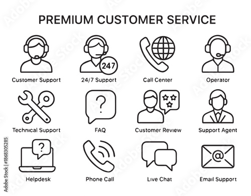 Public Relations and Media Communication Icon Set, Corporate Branding Strategy, News Announcement and Marketing Network Flat Line Vector Illustrations