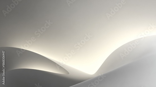 Abstract Light Waves in Soft Gray Tones with Smooth Curves and Gentle Gradients Creating a Serene and Modern Background for Creative Projects