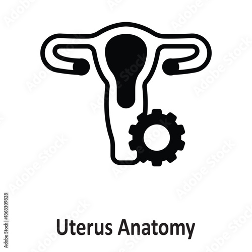 Uterus Anatomy Vector Icon which can easily modify or edit
