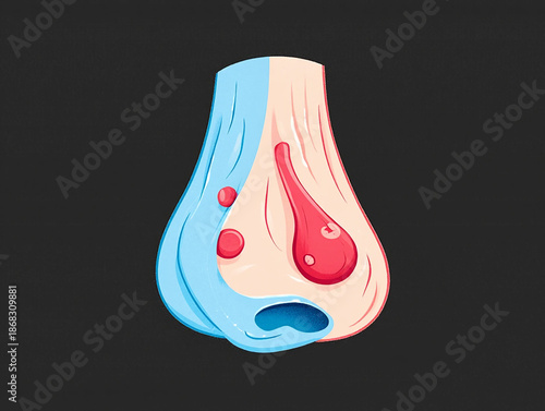 Nasal polyps Stylized illustration of a human pituitary gland with distinct lobes