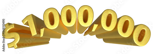 One million dollars golden number. 1000000 PNG
