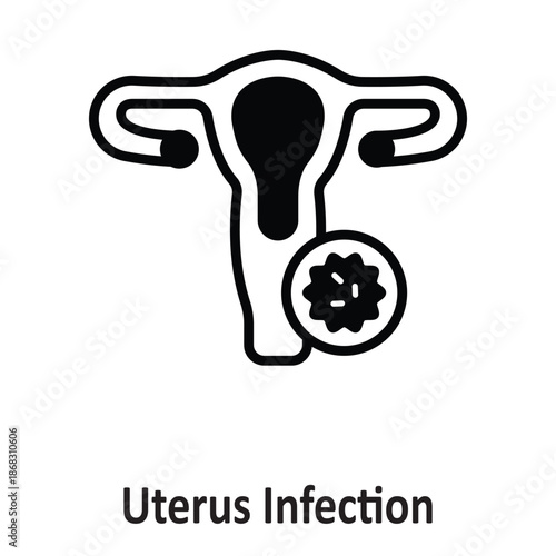 Uterus Infection Vector Icon which can easily modify or edit