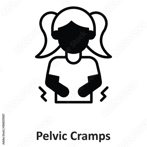 Pelvic Cramps Vector Icon which can easily modify or edit