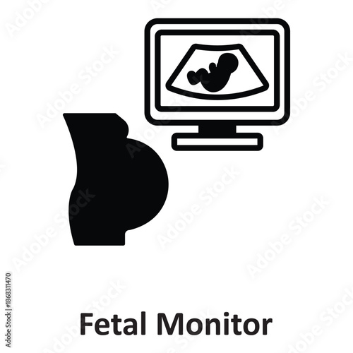 Fetal Monitor Vector Icon which can easily modify or edit