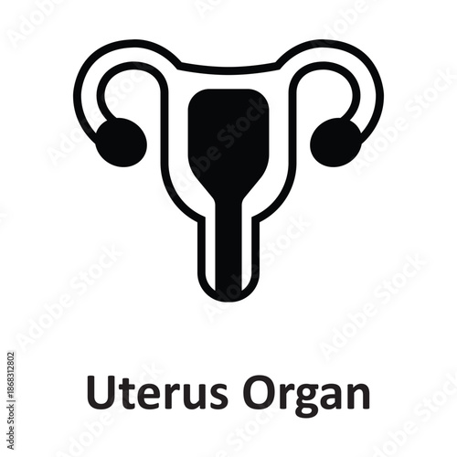 Uterus Organ Vector Icon which can easily modify or edit