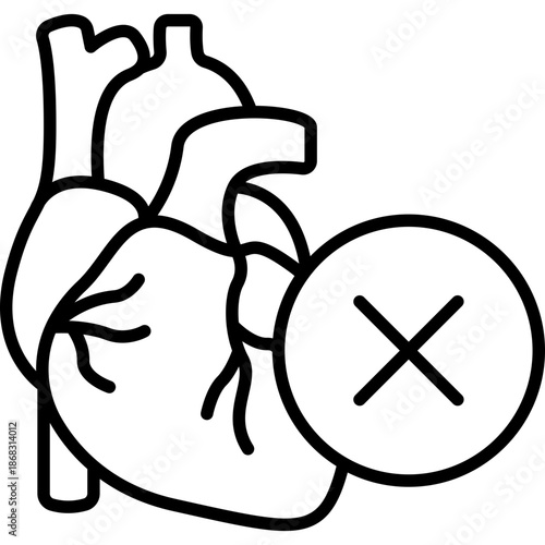 Abnormal Medical Result Line Icon: Diagnosis and Healthcare
