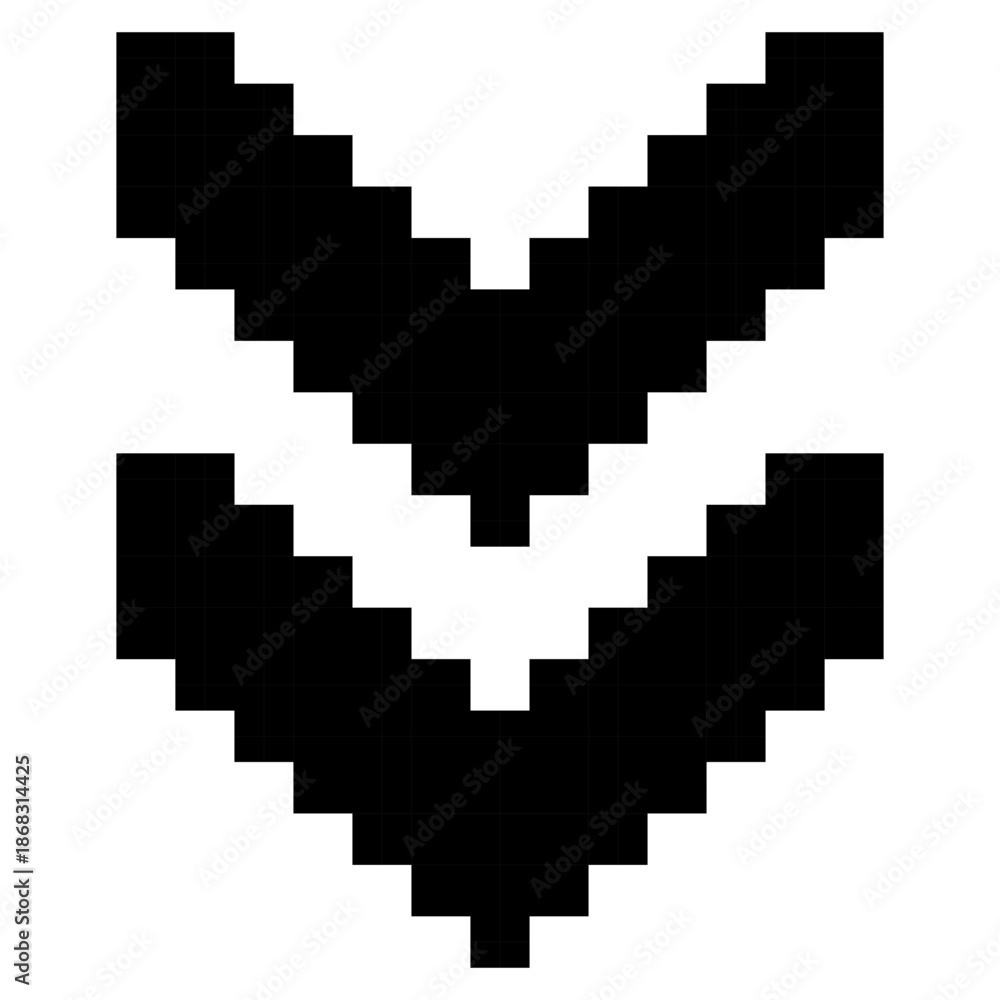 Obraz premium Double Down Arrow Pixel