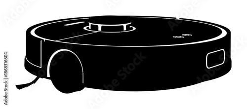 Robot Vacuum Cleaner - Minimalist Vector Silhouette