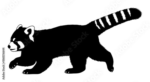 Red Panda Silhouette - Minimalist Vector Illustration