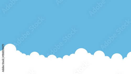 Peaceful Blue Sky Background with Fluffy White Clouds, Serene Nature Scene.