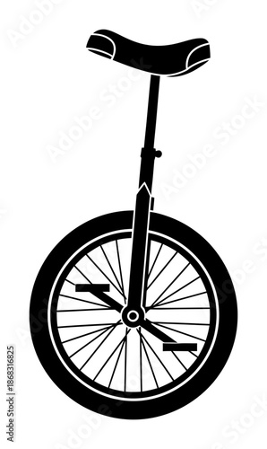 Unicycle Silhouette - Minimalist Vector Illustration
