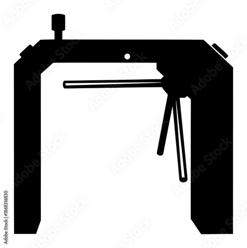Turnstile Gate - Minimalist Vector Illustration