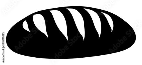 Sourdough Bread Loaf - Minimalist Vector Silhouette