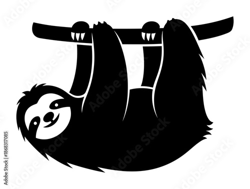 Sloth Silhouette - Minimalist Vector Illustration