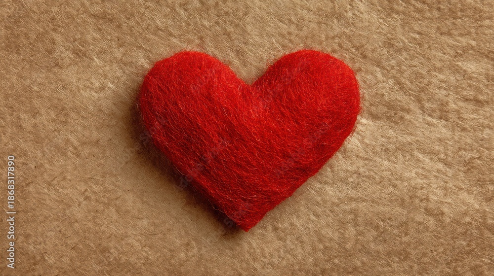 Obraz premium Red felt heart decoration