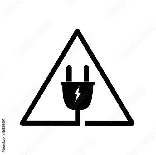 electric plug icon vector on white background