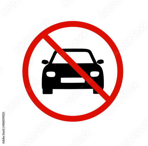 no parking car icon vector on white background
