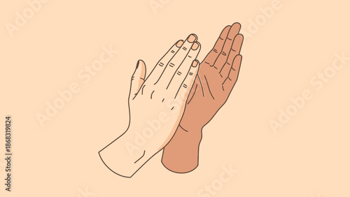 Human hands clapping in applause, showing appreciation and support on a bright studio background.