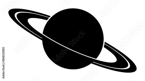 Saturn Silhouette - Minimalist Vector Illustration