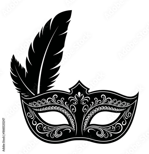 Masquerade Mask Silhouette - Minimalist Vector