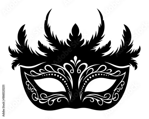 Masquerade Mask Silhouette - Minimalist Vector