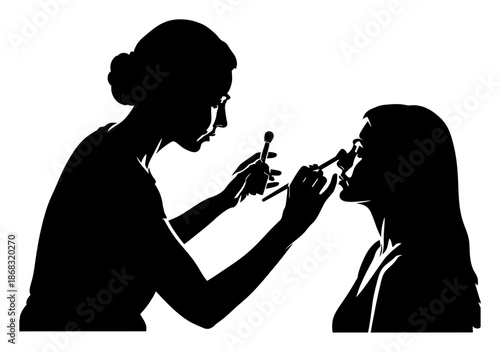 Makeup Artist Silhouette - Minimalist Vector Illustration
