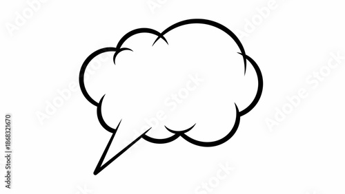 Comic Speech Bubble with Blank Space on Isolated White Background