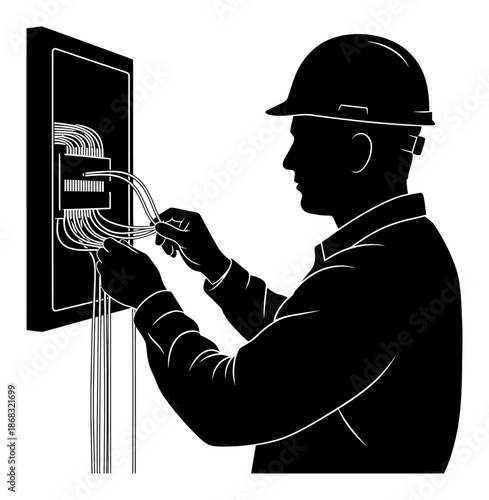 Electric Panel Silhouette - Vector Illustration