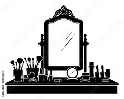 Beauty Vanity - Minimalist Silhouette Vector