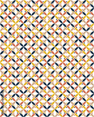 Colorful Geometric Petal Tile Pattern