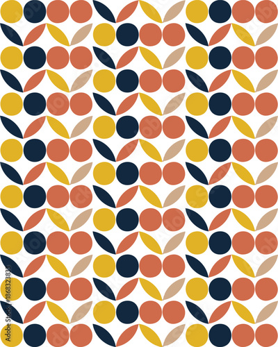 Mid-Century Modern Abstract Geometric Seamless Pattern