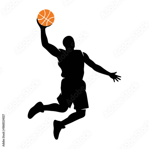 Dynamic basketball player silhouette