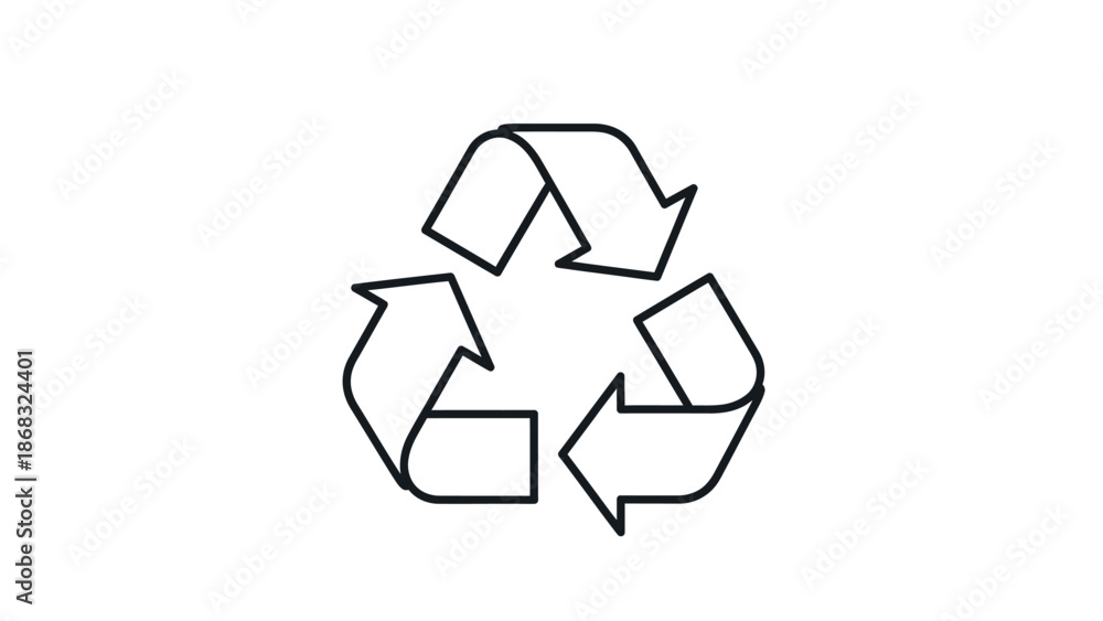 Obraz premium Green Eco-Friendly Recycle Symbol Icon on Isolated White Background