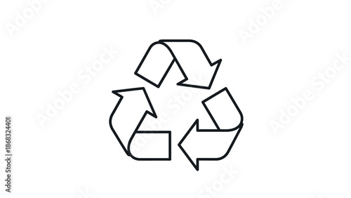 Green Eco-Friendly Recycle Symbol Icon on Isolated White Background