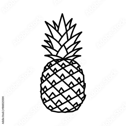 A Prickly yet sweet pineapple icon in simple black outline style
