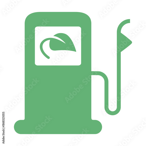 Green Biofuel Gas Station Icon Suitable for Eco-Friendly or Earth Day Icon Design Campaign.