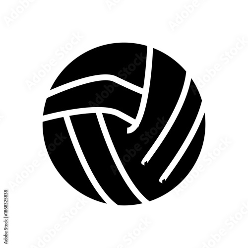 black volley ball sport glyph icon