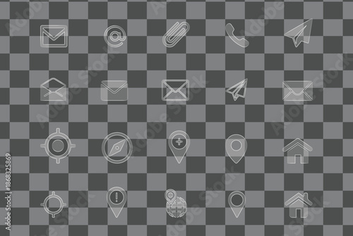 Modern User Interface Icons Collection Isolated on Transparent Background.
