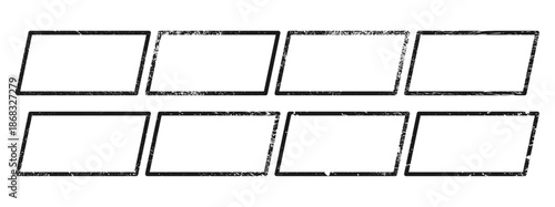 Set of grunge borders in parallelogram form
