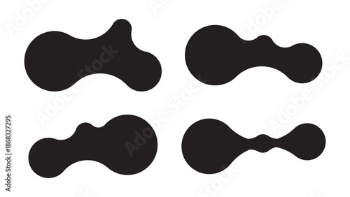 Set of abstract metaball shapes