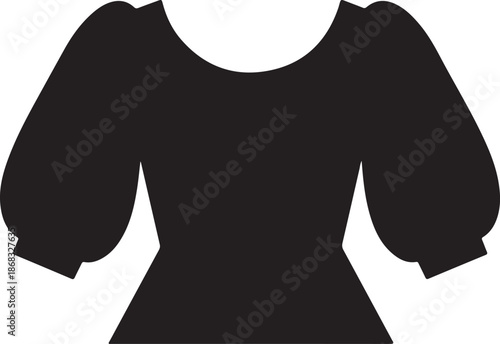 Black women's fashion top with puffy sleeves