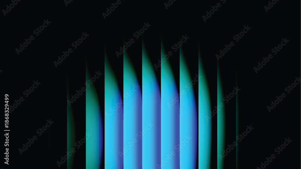 Naklejka premium Abstract Digital Background of Glowing Colors Vertical and Wave Light Streaks on Black