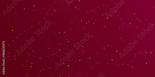 Valentine background with dark red dot network, abstract romantic tech grid