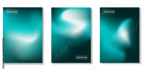 Modern abstract background featuring soft glowing light shapes with teal gradient tones. Suitable for technology branding, digital presentations, creative layouts, posters