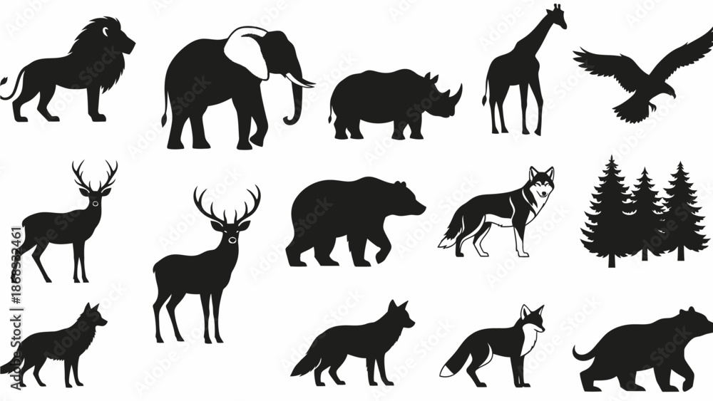 Fototapeta premium Wildlife Silhouettes